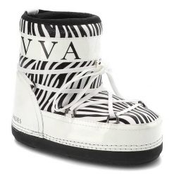 Białe Śniegowce Donna Fabiani Damskie Zimowe Buty. Białe obuwie sportowe damskie Donna Fabiani, ze skóry ekologicznej. Za 249.00 zł.