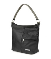 Shopperka skórzana BELTIMORE czarno-szara H08. Czarne torby na ramię damskie bez wzorów, ze skóry, klasyczne, bez dodatków. Za 208.99 zł.