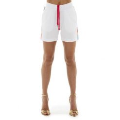 Bluza z bawełna z sznurek regulacyjny na co dzień. Białe bluzy damskie LEONE 1947 APPAREL, bez wzorów, z bawełny, bez kaptura. W wyprzedaży za 89.72 zł.