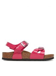 Birkenstock Sandały Rio As Kids 1029517 S Różowy. Czerwone sandały dziewczęce Birkenstock, ze skóry, bez zapięcia. Za 159.99 zł.