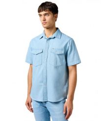 MESKA KOSZULAWRANGLE WRANGLER SS WESTERN SHIRT SUPERFADE 112362749. Koszule męskie Wrangler, s, bez wzorów, bez kołnierzyka, bez ramiączek. Za 149.99 zł.