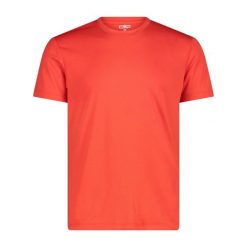 T-shirt CMP. Czerwone t-shirty męskie CMP, bez wzorów, z materiału, sportowe, bez kołnierzyka. Za 45.99 zł.