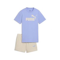 Młodzieżowy zestaw Essentials z koszulką i szortami z logo No.1 PUMA. Biała t-shirty damskie Puma, m, bez wzorów, z bawełny, klasyczne, bez kołnierzyka. Za 219.99 zł.