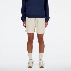 Spodenki damskie New Balance WS41508LIN – beżowe. Brązowe szorty damskie New Balance, l, bez wzorów, z bawełny, klasyczne, z podwyższonym stanem. Za 279.99 zł.