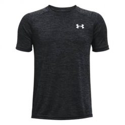 Koszulka sportowa dziewczęca Under Armour Tech 2.0. Czarne bluzki dla dziewczynek Under Armour, bez wzorów, bez kołnierzyka, bez ramiączek. Za 158.00 zł.