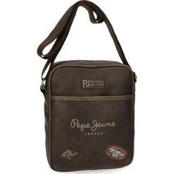 Torba w kolorze ciemnobrązowym - (S)20 x (W)25 x (G)6,5 cm. Brązowe torby na ramię męskie Pepe Jeans, w paski, z materiału. W wyprzedaży za 97.95 zł.