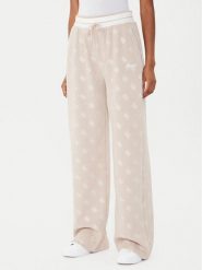 Guess Spodnie dresowe V5BB00 K1902 Brązowy Wide Leg. Brązowe spodnie dresowe damskie Guess, xxs, z aplikacjami, z dresówki. Za 279.99 zł.
