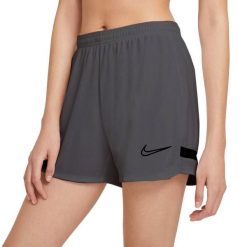 Damskie Spodenki Dri FIT Academy Shorts. Szare szorty sportowe damskie Nike, l, bez wzorów, sportowe, trekkingowe, dri-fit (nike). Za 65.99 zł.