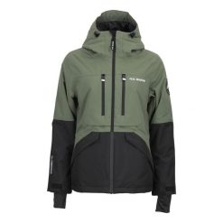 Damska kurtka wodoodporna Peak Mountain Acesna. Zielone kurtki damskie Peak Mountain, bez wzorów, bez kaptura. Za 992.95 zł.