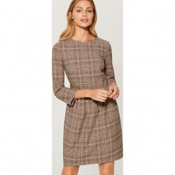 Sukienka w kratę - Wielobarwn. Brązowe sukienki damskie Mohito. Za 179.99 zł.