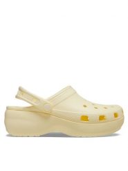 Crocs Klapki Classic Platform Clog W 206750 Beżowy. Brązowe klapki damskie Crocs, bez wzorów, z tworzywa sztucznego, bez obcasa. Za 169.99 zł.