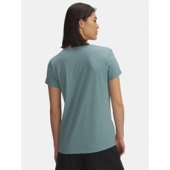 Koszulka Damska z krótkim rękawem UA LOGO SS 1356305-323 XS. Zielone koszulki sportowe damskie Under Armour, xs, bez wzorów, bez kołnierzyka, bez ramiączek, na fitness i siłownię. Za 76.99 zł.
