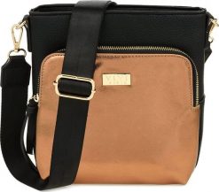 Vivi Paris Torebka Damska na Ramię Vivi Paris Czarna Miedź. Czarne torby na ramię damskie Vivi Paris, bez wzorów, bez dodatków. Za 89.99 zł.