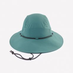 Kapelusz turystyczny damski Hike 500. Zielone czapki i kapelusze damskie FORCLAZ, bez wzorów, z materiału. Za 59.99 zł.