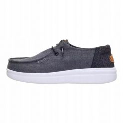 HEYDUDE Damskie Mokasyny Wendy Rise Chambray Grid. Białe mokasyny damskie Hey dude, z materiału. Za 259.00 zł.