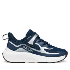 Sneakersy Geox. Niebieskie trampki i tenisówki chłopięce Geox, bez wzorów, bez zapięcia. Za 209.99 zł.