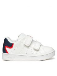 Geox Sneakersy B Eclyper B365LA 000BC C0653 Biały. Białe buty sportowe chłopięce Geox, bez wzorów, ze skóry, bez zapięcia. Za 139.99 zł.