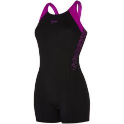 Speedo Strój Kąpielowy Boom Splice Legsuit Black/Purple 36. Czarne kostiumy jednoczęściowe damskie Speedo. Za 209.00 zł.