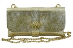 Listonoszka metalizowana BARBERINI'S złota 958/1-17. Żółte torebki shopper damskie Barberinis, bez wzorów, ze skóry, eleganckie, bez dodatków. Za 119.99 zł.