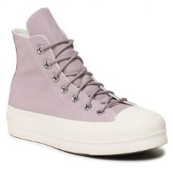 Buty do chodzenia damskie Converse Chuck Taylor All Star Lift Platform Canvas. Fioletowe obuwie sportowe damskie Converse, bez wzorów, z materiału, trekkingowe. Za 383.00 zł.