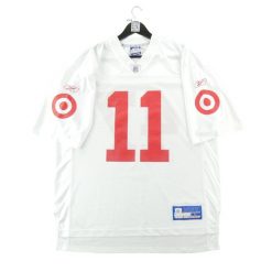 Second life - Koszulka męska NFL Reebok New York Giants biała - Jak nowy. Białe koszulki sportowe męskie Reebok, l, bez wzorów, z materiału, bez kołnierzyka, bez ramiączek, do piłki nożnej. Za 149.06 zł.