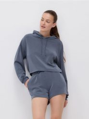 Szorty z wiskozą - ciemnoszary. Szare szorty damskie Reserved, l, bez wzorów, z dzianiny. Za 59.99 zł.