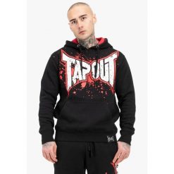 Bluza z kapturem Tapout Splashing. Czarne bluzy męskie TAPOUT, bez wzorów, z kapturem, na jogę i pilates. Za 235.00 zł.