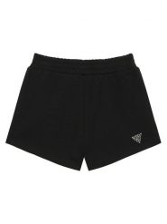 Guess Szorty sportowe J6GD36 KF712 Czarny Regular Fit. Czarne spodenki dla dziewczynek Guess, z aplikacjami, z bawełny, sportowe. Za 174.99 zł.