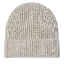 Czapka Tommy Hilfiger. Szare czapki i kapelusze damskie Tommy Hilfiger, na zimę, bez wzorów. Za 369.99 zł.