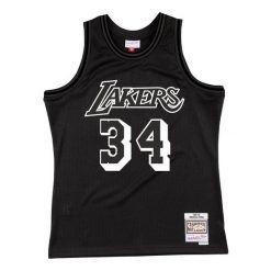 Shaquille o'neal los angeles lakers '96 white logo nba jersey. Białe koszulki sportowe męskie Mitchell & Ness, bez wzorów, z jersey, bez kołnierzyka, bez ramiączek, do koszykówki. Za 497.00 zł.