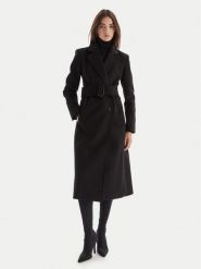 Patrizia Pepe Płaszcz wełniany 2O0195 A171 Czarny Regular Fit. Czarne płaszcze damskie Patrizia Pepe, bez wzorów, z wełny, bez kaptura. Za 3,059.00 zł.