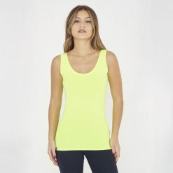 Top na siłownię damski RAITA żółty fluo. Żółte obuwie sportowe damskie Legea, bez wzorów, z materiału, na fitness i siłownię. Za 39.00 zł.