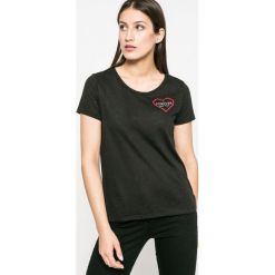 Only - Top. Czarne topy damskie Only, z dzianiny, z okrągłym kołnierzem, z krótkim rękawem. W wyprzedaży za 24.90 zł.
