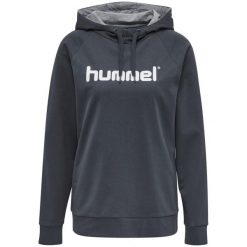 Damska bluza z kapturem Hummel Hmlgo Logo. Szare bluzy damskie Hummel, s, bez wzorów, z bawełny, z kapturem. Za 181.50 zł.