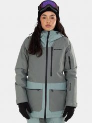 Kurtka Narciarska Damska Fundango Poplar ECO. Zielone kurtki damskie Fundango, l, bez wzorów, z materiału, bez kaptura, narciarskie. Za 499.00 zł.