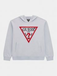 Guess Bluza L4RQ23 KAD74 Błękitny Regular Fit. Niebieskie bluzy dla chłopców Guess, z aplikacjami, z bawełny, bez ramiączek, bez kaptura. Za 169.99 zł.