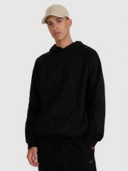 4F Bluza dresowa nierozpinana z kapturem męska - czarna XL. Czarne bluzy męskie 4f, m, bez wzorów, z dresówki, z kapturem. Za 159.99 zł.