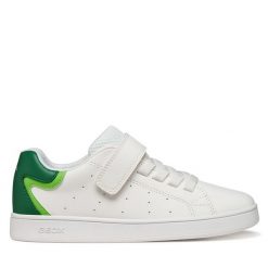 Sneakersy Geox. Białe trampki i tenisówki chłopięce Geox, bez wzorów, bez zapięcia. Za 209.99 zł.