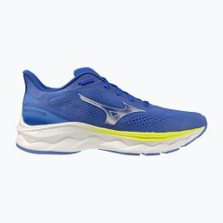 Buty do biegania damskie Mizuno Wave Serene 2. Niebieskie obuwie sportowe damskie Mizuno, bez wzorów, z materiału, do biegania, mizuno wave. Za 419.99 zł.