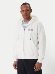 Guess Jeans Bluza M6GQB6 KCPR1 Biały Boxy Fit. Białe bluzy męskie Guess Jeans, l, z aplikacjami, z bawełny, bez kaptura. Za 439.99 zł.