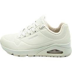 Buty do chodzenia, Skechers Uno-Stand on Air 73690-OFWT. Białe obuwie sportowe damskie Skechers, bez wzorów, z materiału, trekkingowe. Za 349.99 zł.