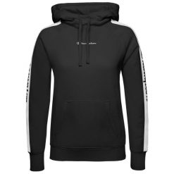 BLUZA DAMSKA SPORTOWA Z KAPTUREM CHAMPION HOODED SWEATSHIRT KOLOR CZARNY. Czarne bluzy damskie Champion, l, bez wzorów, z bawełny, z kapturem. Za 150.60 zł.