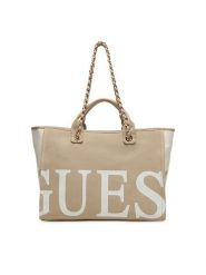 Guess Torebka E6GZ03 WP750 Beżowy jasny. Brązowe torebki do ręki damskie Guess, z aplikacjami, z bawełny, bez dodatków. Za 399.99 zł.