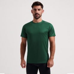 Koszulka z krótkim rękawem Rogelli Promo. Żółte koszulki sportowe męskie Rogelli, na lato, m, bez wzorów, z materiału, bez kołnierzyka, bez ramiączek, do biegania. Za 48.00 zł.