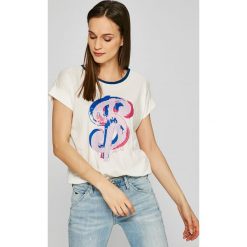 Andy Warhol by Pepe Jeans - Top Marias. Szare topy damskie Andy Warhol by Pepe Jeans, z nadrukiem, z bawełny, z okrągłym kołnierzem, z krótkim rękawem. W wyprzedaży za 129.90 zł.