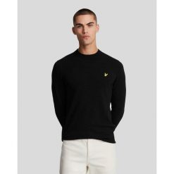 Sweter z okrągłym dekoltem Lyle & Scott Lambswool Blend. Czarne swetry przez głowę męskie LYLE AND SCOTT, na zimę, m, bez wzorów, z wełny, bez kołnierzyka. Za 425.15 zł.