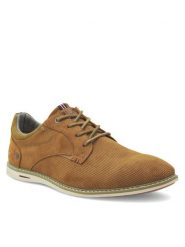 Mustang Półbuty 4150-310 Brązowy. Brązowe półbuty na co dzień męskie Mustang, z materiału, bez zapięcia. Za 269.99 zł.