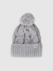 4F Czapka zimowa z dodatkiem wełny damska - szara S. Szare czapki i kapelusze damskie 4f, na zimę, bez wzorów, z wełny, klasyczne. Za 89.99 zł.