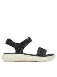 Clara Barson Sandały R25SS02835 Czarny. Czarne sandały damskie Clara Barson, bez wzorów, z materiału, bez obcasa, na płaskiej podeszwie, bez zapięcia. Za 103.99 zł.
