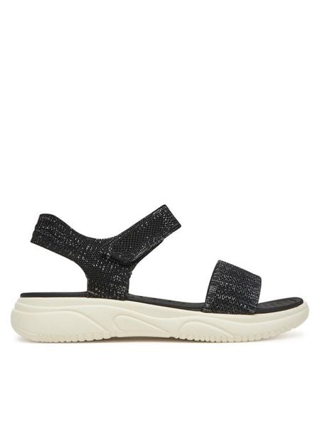Clara Barson Sandały R25SS02835 Czarny. Czarne sandały damskie Clara Barson, bez wzorów, z materiału, bez obcasa, na płaskiej podeszwie, bez zapięcia. Za 103.99 zł.